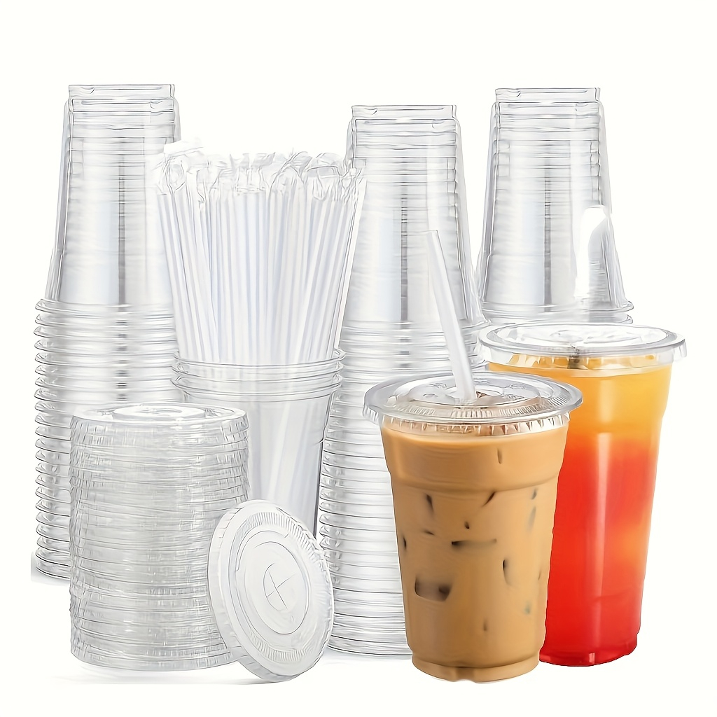 Event & Party Supply Photos - Transparent plastic cup with flat lid