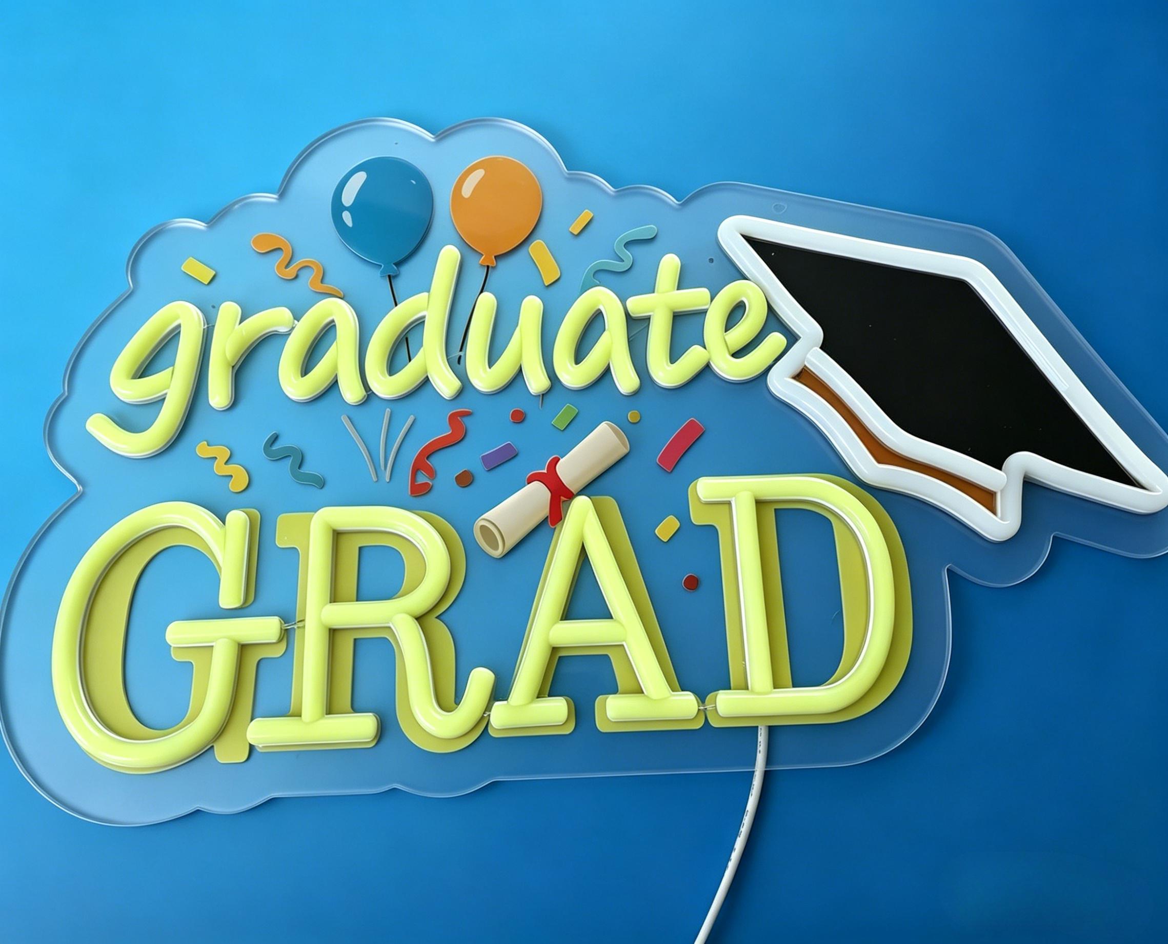 Graduate Grad Neon Sign USB Di - Neon Sign Party review and price