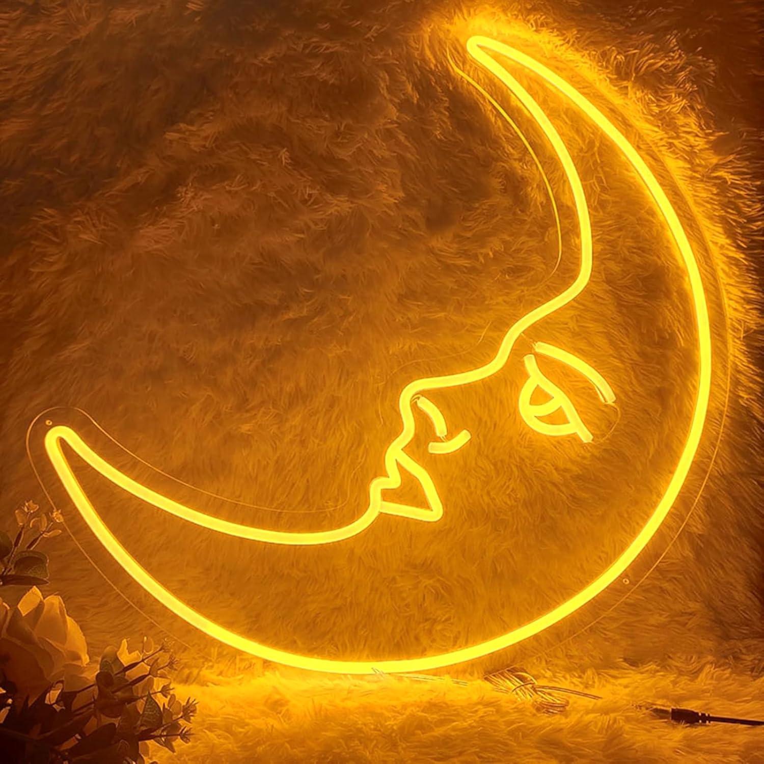 Moon Face Neon Sign USB Dimmab - Neon Sign Party review and price