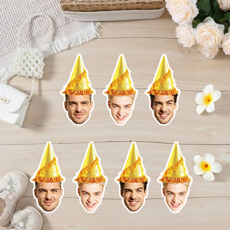 20/30pcs Personalized Human Fa - Party Hat Cone review and price
