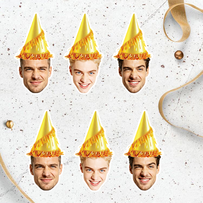 20/30pcs Personalized Human Fa - Party Hat Cone review and price