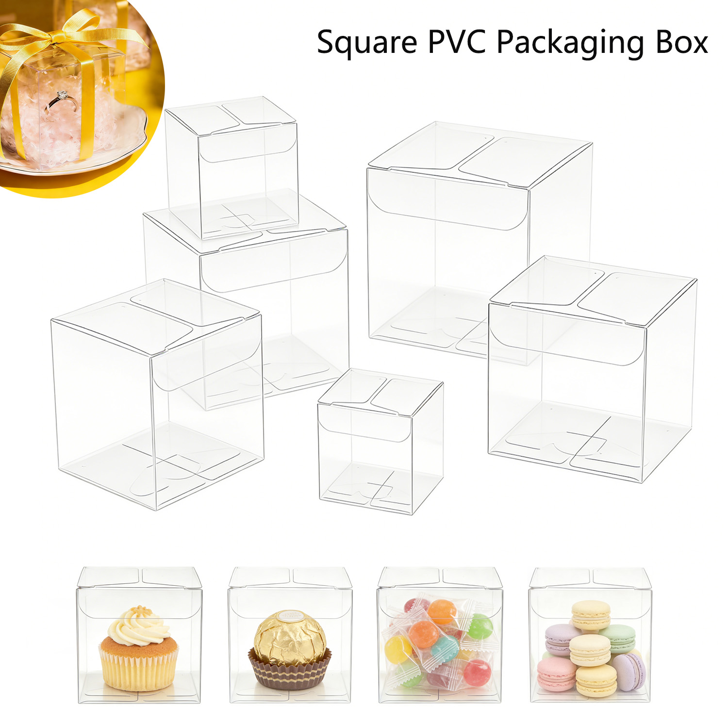 10-50Pcs Square Clear PVC Fold - Event Party Box review and price