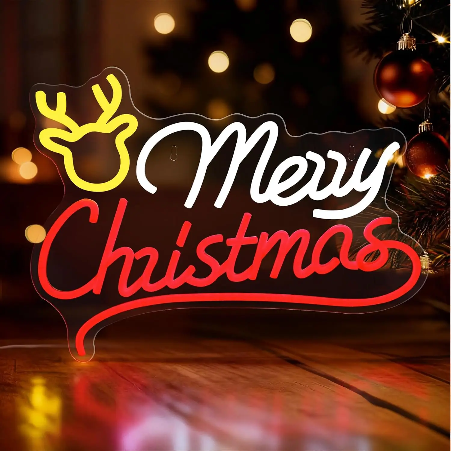 Merry Christmas Reindeer Neon  - Neon Sign Party review and price