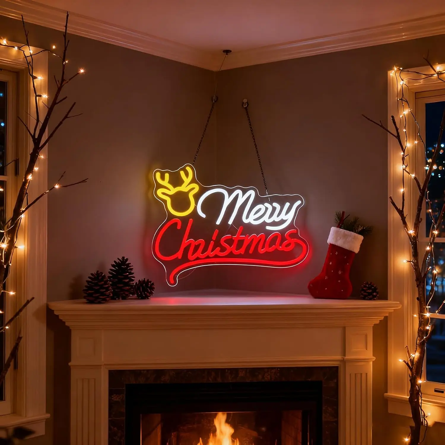 Merry Christmas Reindeer Neon  - Neon Sign Party review and price