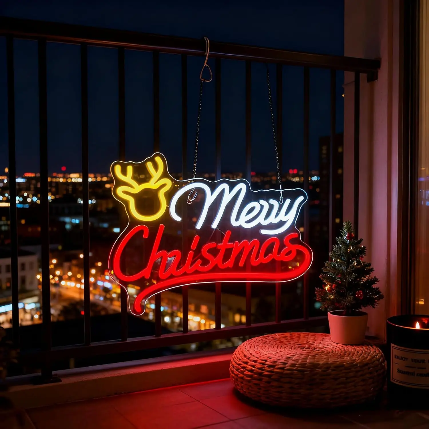 Merry Christmas Reindeer Neon  - Neon Sign Party review and price