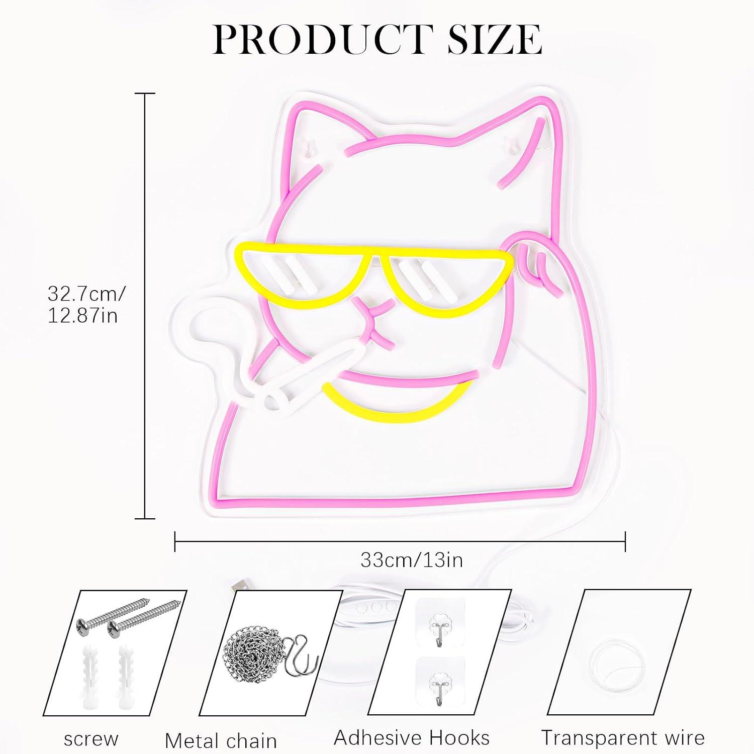 Smoking Cat Neon Sign USB Powe - Neon Sign Party review and price