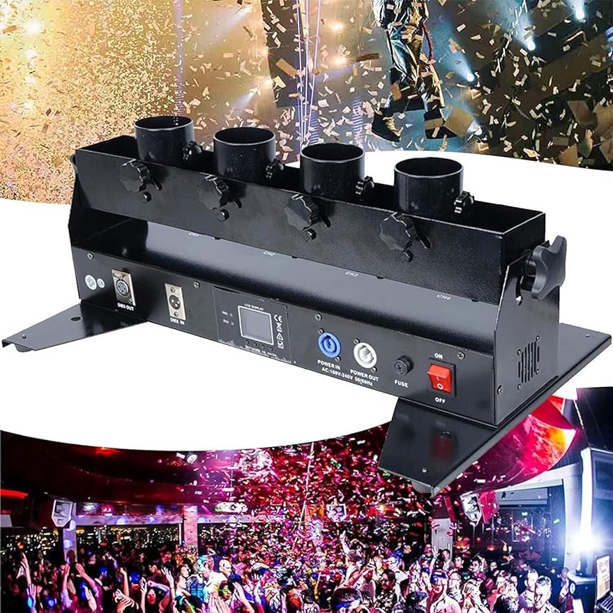 4 Tubes Confetti Machine DMX R - Confetti Cannon Tube review and price