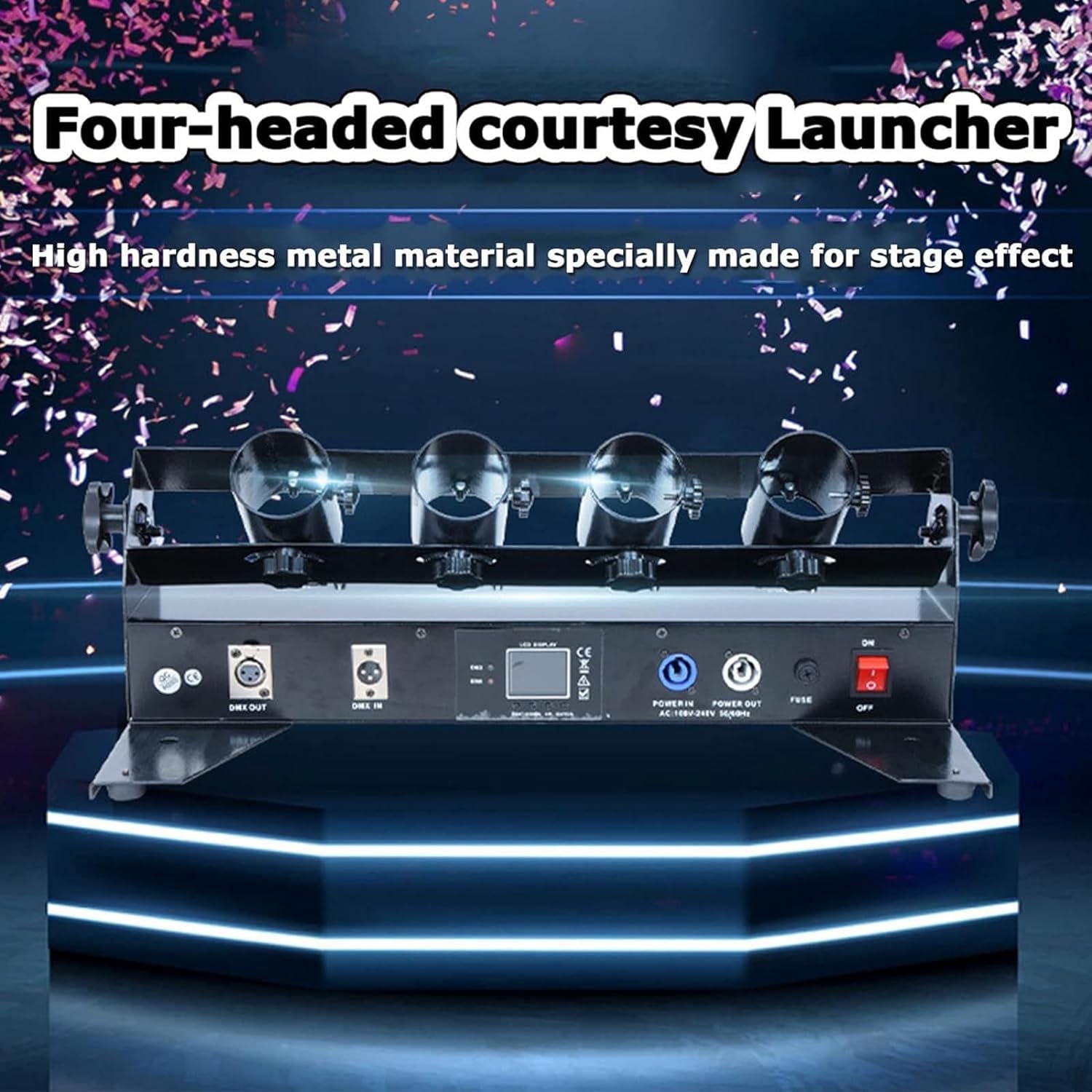 4 Tubes Confetti Machine DMX R - Confetti Cannon Tube review and price