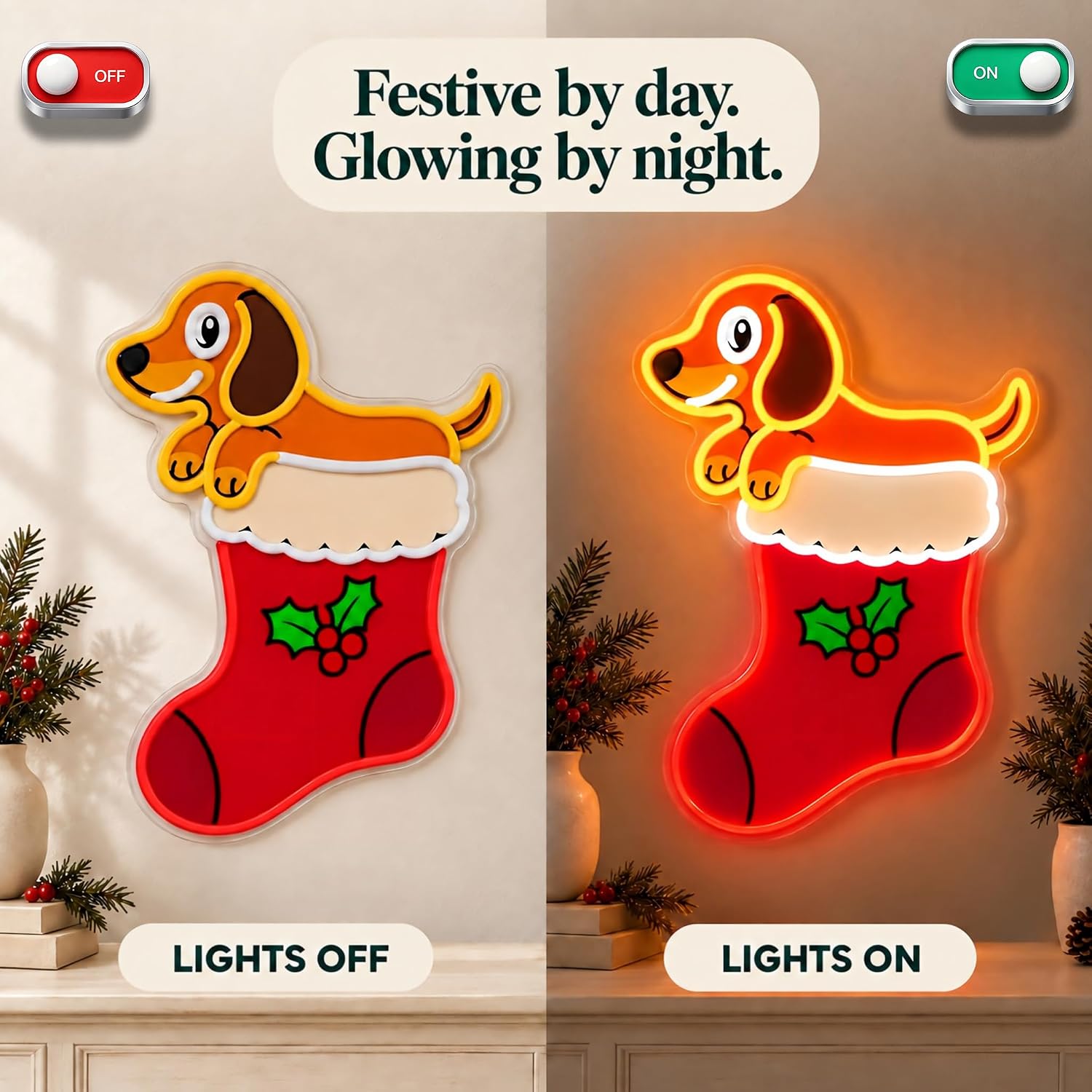 Christmas Stocking LED Neon Si - Neon Sign Party review and price