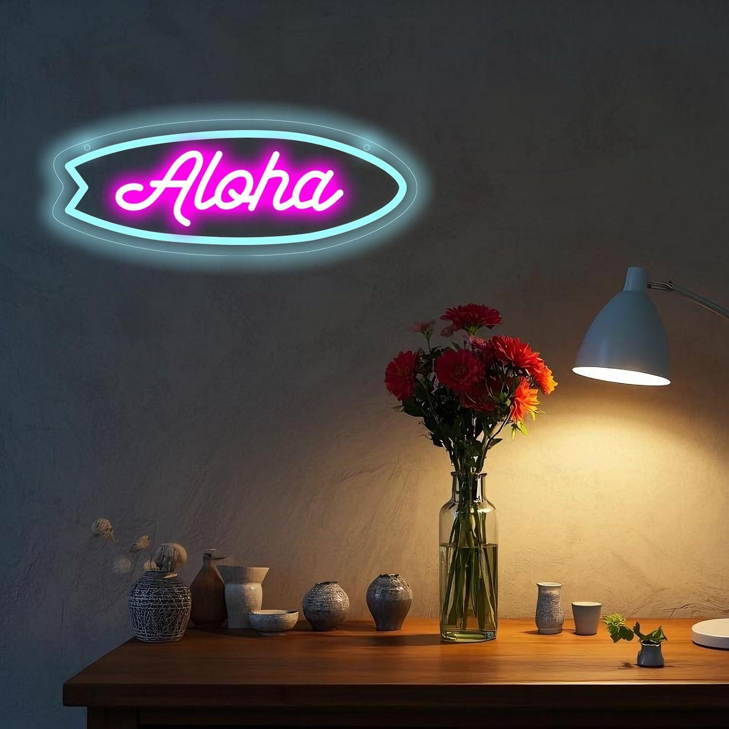 Aloha Surfboard Neon Sign Trop - Neon Sign Party review and price