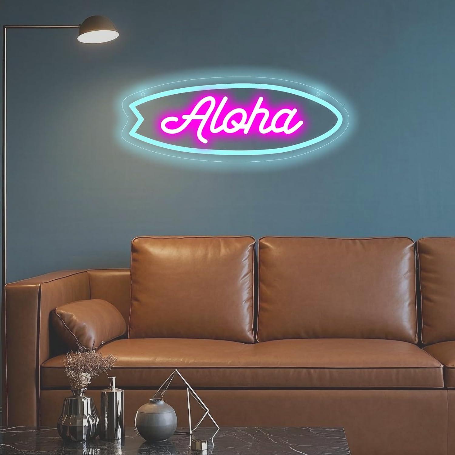 Aloha Surfboard Neon Sign Trop - Neon Sign Party review and price